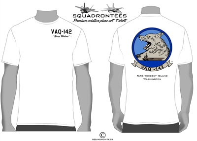 VAQ-142 Gray Wolves Logo Back Squadron T-Shirt - USN Licensed Product