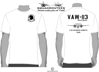 VAW-113 Black Eagles E-2D Squadron T-Shirt - USN Licensed Product