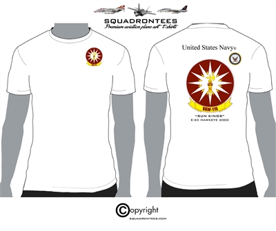 VAW-116 Sun Kings Logo Back Squadron T-Shirt- USN Licensed Product