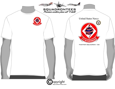 VF-102 Diamondbacks Logo Back Squadron T-Shirt - USN Licensed Product