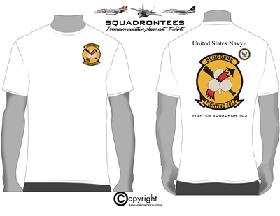 VF-103 Sluggers Logo Back Squadron T-Shirt - USN Licensed Product