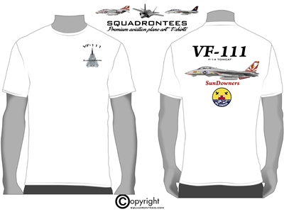 VF-111 Sundowners F-14 Tomcat Squadron T-Shirt D-2 - USN Licensed Product