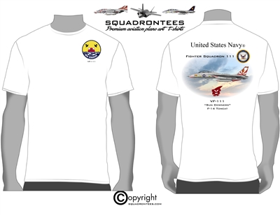 VF-111 Sundowners F-14 Tomcat SS Omar Squadron T-Shirt D2 - USN Licensed Product