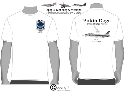 VF-143 Pukin Dogs F-14 Tomcat D2 Squadron T-Shirt - USN Licensed Product