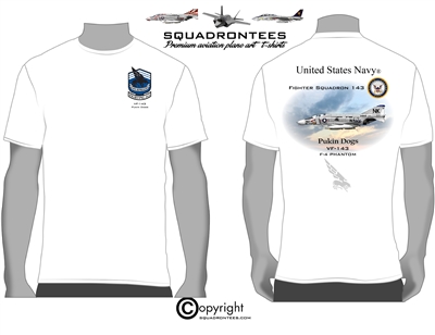 VF-143 Pukin Dogs F-4 Phantom Squadron T-Shirt - USN Licensed Product