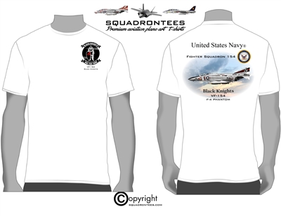 VF-154 Black Knights F-4 Phantom Squadron T-Shirt - USN Licensed Product