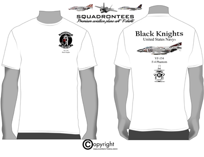 VF-154 Black Knights F-4 Phantom Squadron T-Shirt D2 - USN Licensed Product