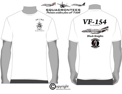VF-154 Black Knights F-4 Phantom Squadron T-Shirt D3 - USN Licensed Product