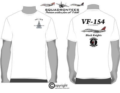 VF-154 Black Knights F-14 Tomcat Squadron T-Shirt D7, USN Licensed Product