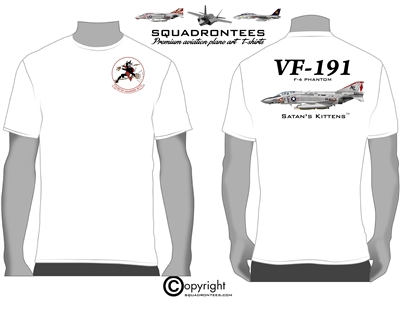 VF-191 Satan's Kittens F-4 Phantom Squadron T-Shirt D2 - USN Licensed Product