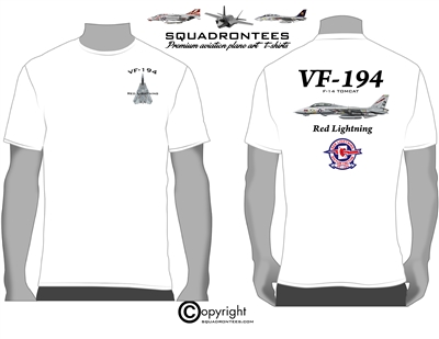 VF-194 Red Lightning F-14 Tomcat Squadron T-Shirt D2 - USN Licensed Product