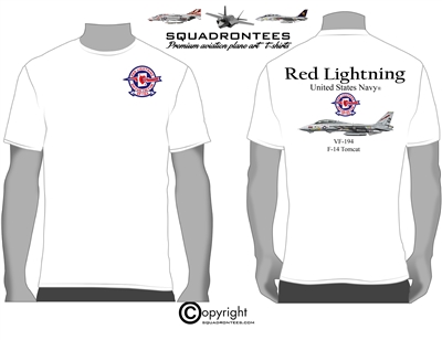 VF-194 Red Lightning F-14 Tomcat Squadron T-Shirt D3 - USN Licensed Product