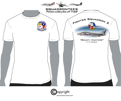 VF-2 Bounty Hunters F-14 Tomcat Squadron T-Shirt- USN Licensed Product