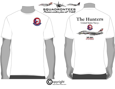 VF-201 Hunters F-14 Tomcat Squadron T-Shirt D3 - USN Licensed Product