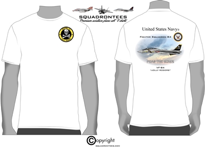 VF-84 Jolly Rogers F-14 Tomcat Squadron T-Shirt D2 - USN Licensed Product