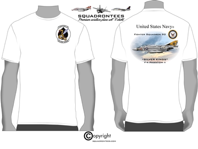 VF-92 Silver Kings F-4 Phantom Squadron T-Shirt - USN Licensed Product