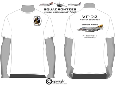 VF-92 Silver Kings F-4 Phantom Squadron T-Shirt D3 - USN Licensed Product