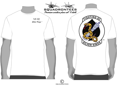VF-92 Silver Kings Logo Back Squadron T-Shirt D4 - USN Licensed Product