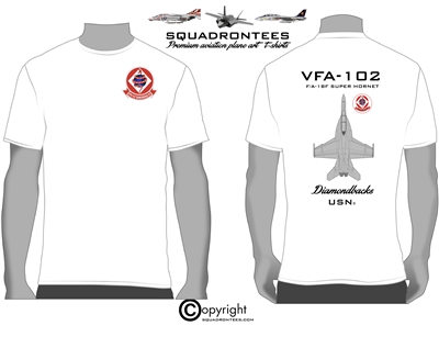 VFA-102 Diamondbacks F/A-18 Squadron T-Shirt D2 - USN Licensed Product