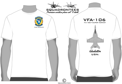 VFA-106 Gladiators F/A-18 Hornet Squadron T-Shirt D2 - USN Licensed Product