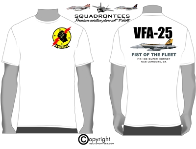 VFA-25 F/A-18 Squadron T-Shirt D6, USN Licensed Product
