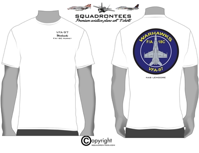 VFA-97 F/A-18 Warhawks Squadron T-Shirt D3 - USN Licensed Product