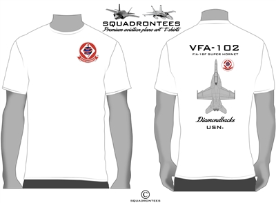 VFA-102 Diamondbacks F/A-18 Squadron T-Shirt D2 - USN Licensed Product