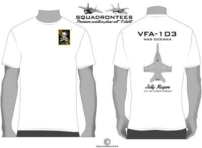 VFA-103 Jolly Rogers F/A-18 Squadron T-Shirt D2 - USN Licensed Product