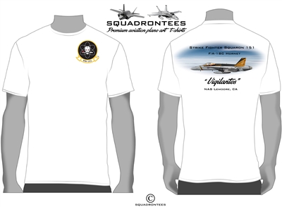 VFA-151 Vigilantes F/A-18C Hornet Squadron T-Shirt D2 - USN Licensed Product