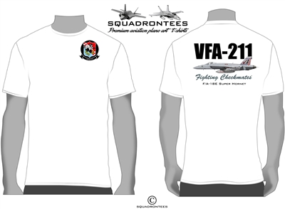 VFA-211 Fighting Checkmates F/A-18E Squadron T-Shirt D1 - USN Licensed Product