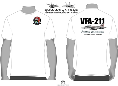 VFA-211 Fighting Checkmates F/A-18F Squadron T-Shirt D2 - USN Licensed Product