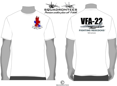 VFA-22 Fighting Redcocks F/A-18 Squadron T-Shirt D3 - USN Licensed Product
