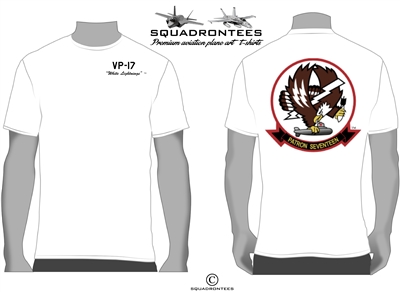 VP-17 White Lightnings Logo Back Squadron T-Shirt - USN Licensed Product