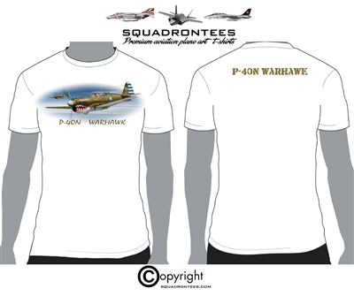 P-40 Warhawk - Premium Plane Art Squadron T-Shirt D-4