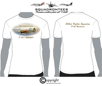 P-40 Warhawk - Premium Plane Art Squadron T-Shirt D-6