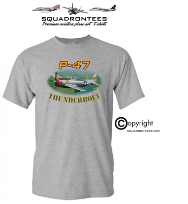 P-47 Thunderbolt - Premium Plane Art Squadron T-Shirt