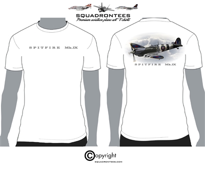 Spitfire Mk-IX - Premium Plane Art Squadron T-Shirt