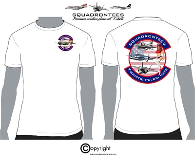 SquadronTees Official T-Shirt Flag Sleeve - Premium Plane Art Squadron T-Shirt