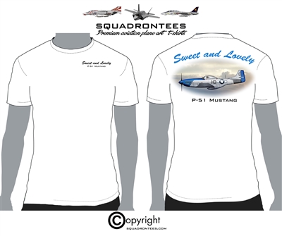 Sweet and Lovely P-51 Mustang - Premium Plane Art Squadron T-Shirt