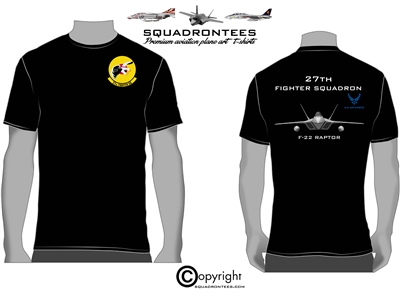 27th Fighter Squadron F-22 Squadron T-Shirt D5, USAF Licensed Product