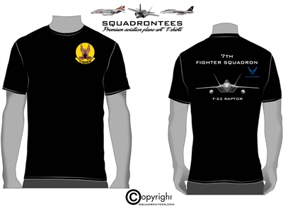 7th Fighter Squadron F-22 Squadron T-Shirt D2, USAF Licensed Product