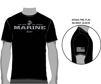 USMC Sister T-Shirt D7 - USMC Licensed T-Shirt