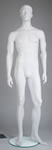Male Mannequins: White, Arms by Side, Leg Bent, Sculpted Head