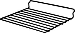 6- Black 12" X 8" Wire Shelves for Slatwall