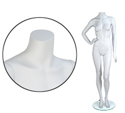 Female Mannequins: Hand on Hip, Leg Bent, Abstract Head