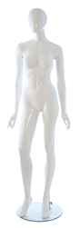 Female Mannequins: Arms by Side, Leg Bent, Oval Head