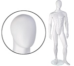 Male Mannequins: Arms by Side, Legs Forward, Oval Head