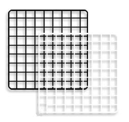 14 in. Black Grid Squares