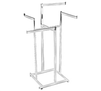 Hi-Capacity Rect Tube Straight Arm 4-Way Clothing Racks