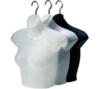 Ladies Upper Torso Half Black Body Forms - Pkg of 12